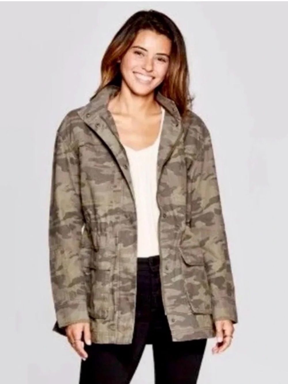 Universal Thread Jacket Women's Size Large Camouflage Canvas Utility Lightweight